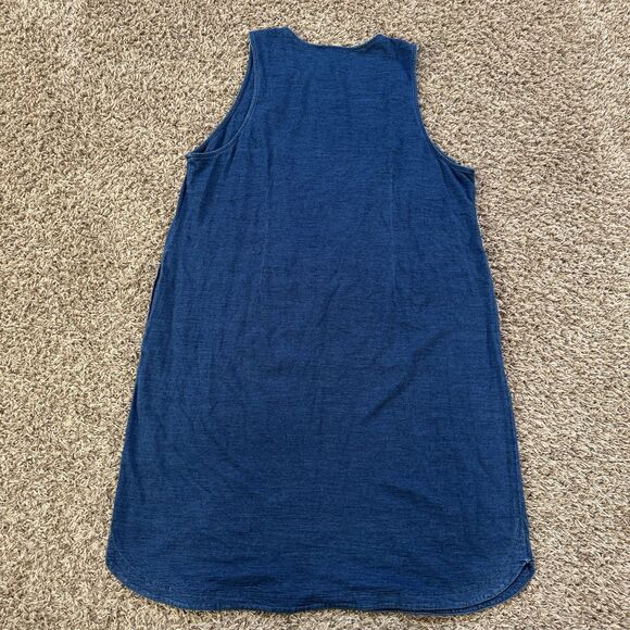 J. Jill Pure Jill Indigo Tank Dress Chambray Blue XL/P Classic Preppy Comfort - Picture 4 of 10